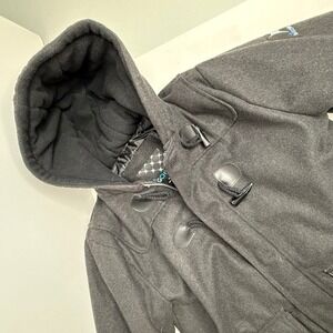 Big Chill Boys Charcoal Grey Hooded Duffle Coat Toggle Zip Jacket Size 14/16